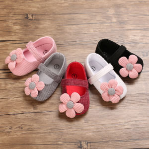 Newborn baby baby shoes girls first toddler shoes pu leather shoes cute sunflower princess party birthday shoes Christmas present 0-18M#C595