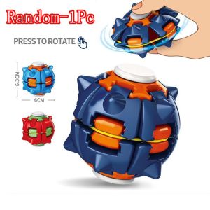 SPDD One-Click Mechanism Press Spin Fidget Ball Smooth Rotation Transforming Structure Sensory Fidget Toy Fashion Pocket Size Spinning Top Toy Office Desk Use