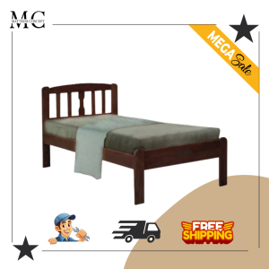【LOCAL SELLER】WALNUT CHARLIE WOODEN BEDFRAME SINGLE/SUPER SINGLE/PULL OUT FREE DELIVERY/INSTALLATION