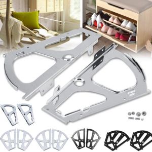 JIJES Thickened Hidden Increase Capacity Fittings Plate Frame Furniture Hardware Flip Rack Shoe Cabinet Hinges Shoe Rack Hinges Drawer Accessories