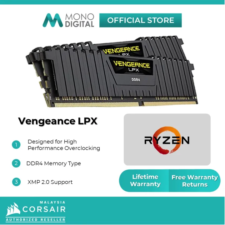 CORSAIR Vengeance LPX 8GB / 16GB / 32GB 3200Mhz / 3600Mhz /4000Mhz High Performance AMD Ryzen DIMM Desktop PC RAM Memory