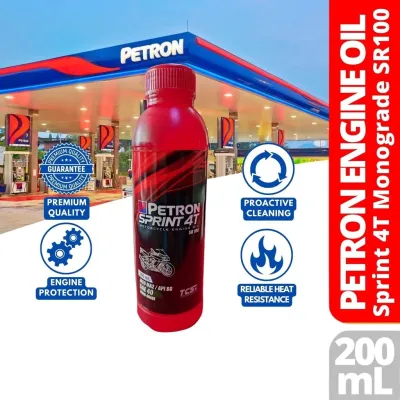 PETRON Sprint 4T SR100 SAE 40 Motorcycle Oil 200mL - Honda TMX Rusi Tricycle Lubricant for Peak Pe