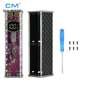 Diymore 22.5W màu tím trong suốt MECHA 8-Cell 18650 vỏ pin solderless sạc dự phòng nhà ở hỗ trợ thấp-hiện tại chế độ