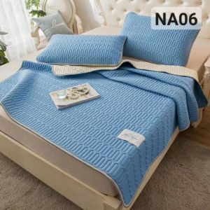 💖Chiếu điều hòa cao su non 1 màu chất đẹp nằm mát và êm không bị bí lưng - Màu sắc sang trọng [Ghi xám xanh coban...] - tặng kèm 2 vỏ gối nằm 50x70cm💖