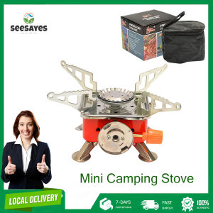 Mini Camping Stove Powerful 4000W Foldable Windproof Portable Burner with Piezo Ignition Lightweight Butane Gas Stove
