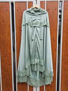 Mukena Traveling 2 in 1 Silk Ponco Renda Kecil Lilac