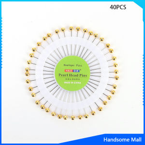 H.S. เข็มหมุดหัวแบน 1ชุดเข็มหมุด แพ็ค 40 เล่ม เข็มยาว หยิบจับถนัดมือ pin