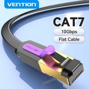 Vention Cat 7 Ethernet Cable Flat Lan Cable High Speed 10 Gbps STP Cat7 RJ45 Network Cable for Modem Router PC Laptop XBox Printer Computer Internet Cable 1M 3M 5M 10M 20M