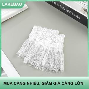 【LAKEBAO】 Phụ nữ giả cánh tay tay áo với ngắn tua trắng và đen xếp li Cuff đẹp ren Phụ kiện ngoài trời embellishments