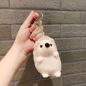 FANME Kawaii Trendy Plush Toy Alloy Girl Gift Hanging Ornament Hedgehog Pendent Korean Style Key Chain Girls Key Chain Car Key Ring Bag Pendant