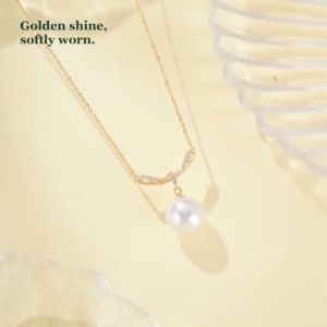 Freshwater Pearl Pendant Necklace 11-12mm High Luster Gift - SINLISH