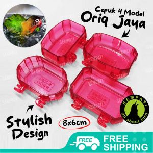 SEMPATI  Cepuk Cangkir Mandi 4 Model Oriq Jaya Wadah Pakan Minum Mandi Burung Pleci Konin Ninja Sogon Kolibri Cepuk Akrilik Tempat Mandi Burung