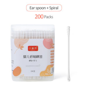 Mumystation 200Pcs Disposable Cotton Swabs Cotton Buds Multi-purpose Double Head Ear Beauty Nose Baby Putik