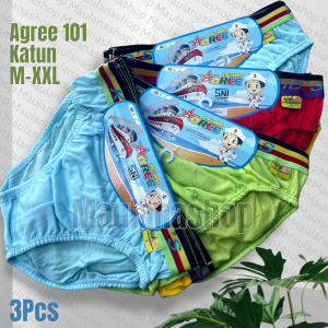 Agree Ag101 Celana Dalam Anak Laki-laki 1 Pack Isi 3 Polos Warna Bahan Katun Harga Grosir