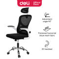 Deli Office Chair / Kursi Kantor / Kursi Kerja Jaring Dengan Bantalan Tangan E4930. 