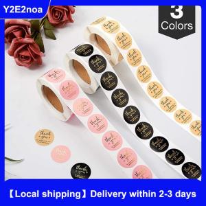 【Local shipping】 500pcs Thank You Round Sticker Scrapbook Letter Handmade Stickers Seal Labels Stickers Wedding Gift Flower Decoration