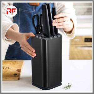 Knives Holder 304 Stainless Steel Knife Stand wf Scissors-Slot Universal Knife Bucket Utensil Storage  Easy to Clean