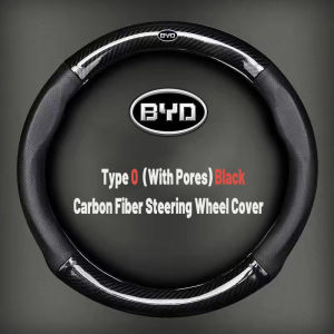 High Quality Car carbon fiber leather steering wheel cover suitable for 38CM non-slip breathable wear-resistant steering wheel cover car steering wheel protective coverFor BYD Atto 3 Yuan Plus