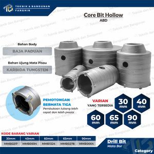 MATA BOR HOLE SAW LUBANG TEMBOK BETON/HOLLOW CORE SAW BETON DRILL BIT 30-90MM ABD