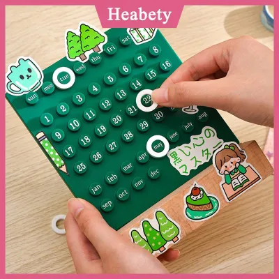Heabety Lịch để bàn vạn niên thời gian sáng tạo Ins lịch để bàn bằng nhựa Acrylic thủ công trang trí nhà cửa Bộ Quà Tặng ghi ngày 3 vòng Tự làm Lịch Để Bàn tự làm