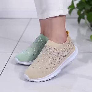 Large Size Shallow Versatile Rhinestone Flat WomenS Sports Shoes Mixed Styles