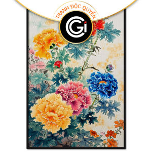 Tranh thủy mạc Hoa Cẩm Chướng. Tranh treo tường dán tường Canvas. CGI-243