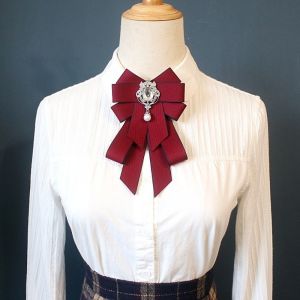 NOVAWEAR Solid Color Rhinestone Collar Flower Adjustable British Style Mens Suit Accessory Simple Collar Cravat Gentlemans Bow Tie Business