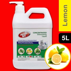 [Magic 101] Cecair Pencuci Pinggan + pam botol 5L (Limau Kuning) / Magic101 Dishwashing Liquid / Cecair Pencuci Pinggan 5000ml - Lemon Scent + Hand Pump