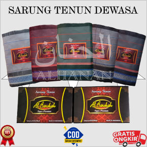 ALHANAN SARUNG TENUN PRIA DEWASA ALBAROKAH SARUNG MURAH WARNA ACAK