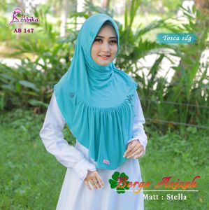 Baru Hijab Abika Bergo Azizah Matt Stella AB 147 Kerudung Bergo Premium
