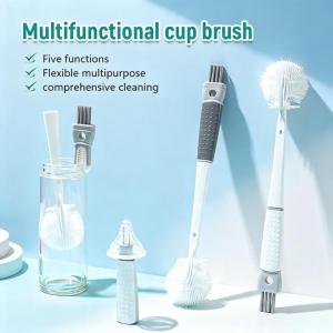 5 in 1 Cup Cleaning Brush Set Multifunctional Bottle Cleaner Long Handle Tumbler Kitchen Pang-linis