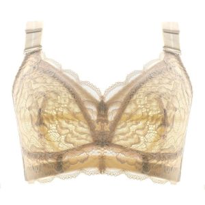 【SINGABRALETTE】Wireless Minimizer Bra Seamless Push Up Bra Breathable Lace U-Back Anti-Sagging Support Lightweight Thin Full Cup Underwear