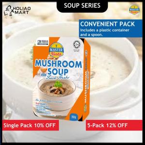 MasterPasto Halal Instant Cream Soup 即食便利包装速食浓汤 Sup Krim Segera Mix Pek Nilai Pek Kemudahan Mushroom Cendawan 蘑菇 素食Vegetarian 番茄 Tomato 南瓜 Pumpkin Lunch Box Microwaveable Container - Holiaomart