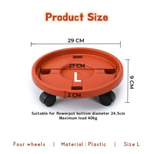 Johor Seller |Universal Pots Bottom Tray Moveable Wheels Heavy Duty Plastis Round Garden Plants Flower