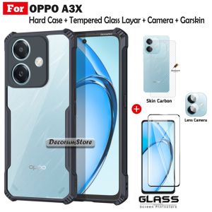 4in1 Case Oppo A3x A3 4G 5G Shockproof Fusion Free Anti Gores Layar Camera Dan Garskin