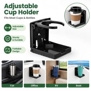 WENKEN Nhựa Giá đỡ cốc/chai nước uống Có thể gấp lại. Có thể điều chỉnh. Giá đỡ cốc tự động Gắn bằng vít Giá đỡ cốc gấp gọn Nội thất ô tô