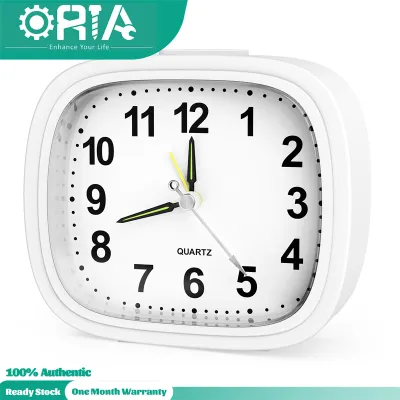 ORIA Silent Alarm Clocks Bedside Non Ticking Table Clocks Luminous Large Display Snooze Light Function for Bedroom Office