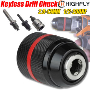 Keyless Drill Chuck Quick Change Conversion Adapter 1/2-20 UNF Mount 2~13MM Self-Tighten Screwdriver Drill Bits Chucks