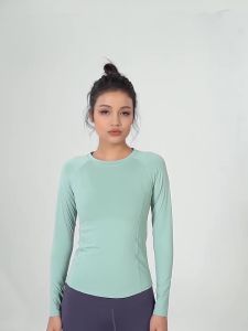 ALO- Yoga Top for Women Spring and Autumn Tight Long Sleeve T Sports Shirt Running Training Fitness Top  Al0-yoga