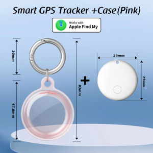Smart Tracker with Case and Keychain Bluetooth Key GPS Tracker Via Find My (iOS Only) Waterproof Tracking Tags with Sound for Keys Wallet Backpack Bicycle and Luggage
