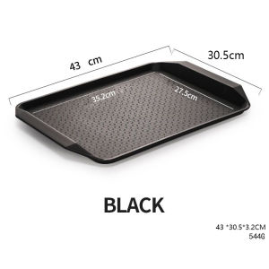 【COD】Food Serving Tray Rectangular Plastic Tray Non-Slip Serving Plate Burger Fries Fast Food Plastic Tray Serving Plate Rectangular Serving Tray Fruit Dessert Tray Serving Bread Plate Restaurant Serving Dish Plate Kitchen Tray Serving Tray With Handle
