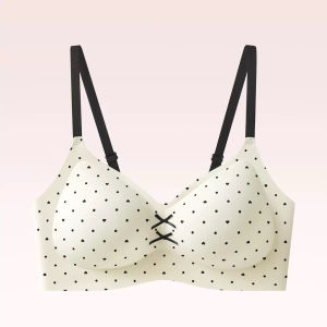 Hi.sweetie🎀[Ready Stock] 3D Cup Push Up Bra Women Seamless Wireless Plus Size M-2XL Cute Floral Ribbon