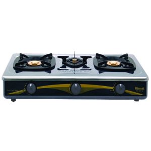 Rinnai Kompor Gas 3 Tungku Stainless Steel - RI603E - FREE ONGKIR Jabodetabek