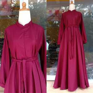 02.Gamis Wanita Polos. Baju Perempuan Simpel Syari Elegant Bahan Toyobo OriPremium