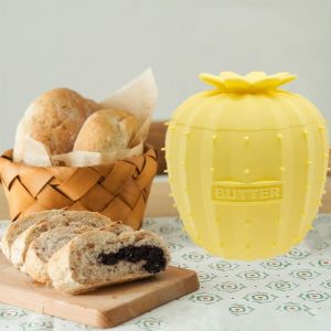 WEYAN Silicone Butter Crock Sealed Keeping Fresh Covered Butter Dish Creative with Lid Butter Container for Home