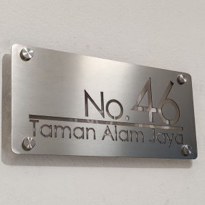 CUSTOM MADE Stainless Steel 304 Laser House Plate Address Nombor Rumah Metal Fully Customize