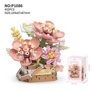 ZHBO Mainan Brick Lego Bunga Plant DIY Flower Bouquet Mainan Balok Pot Tanaman Mainan Anak Perempuan