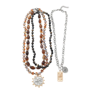 Handmade Sturdy Alloy and Bead Necklace Portable Accessory for Music Festivals and Beach Parties Supplies Outfits