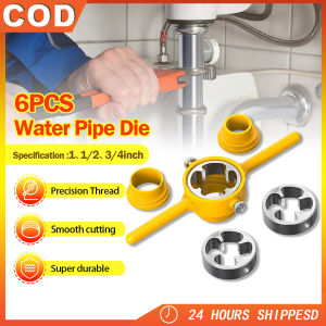 6Pcs/Set Original Pipe M10 Threading Tool PVC Thread Maker Tool 1/2 3/4 1 Inch Pipe Threader Tap Die Plumbing