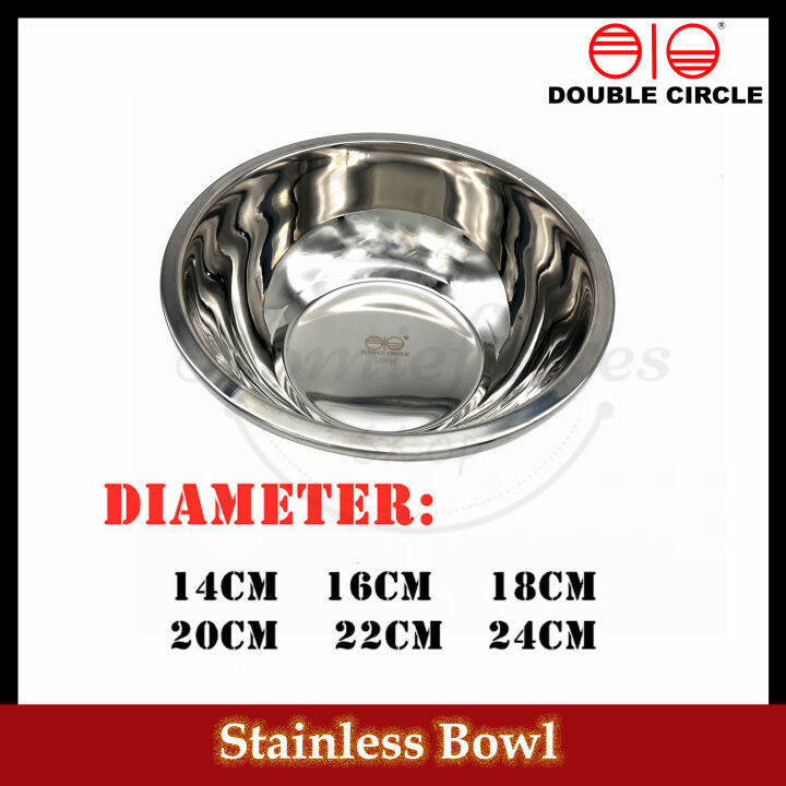 DOUBLE CIRCLE Deep Stainless Bowls / Mixing Bowl 14cm-24cm DCSB | Lazada PH